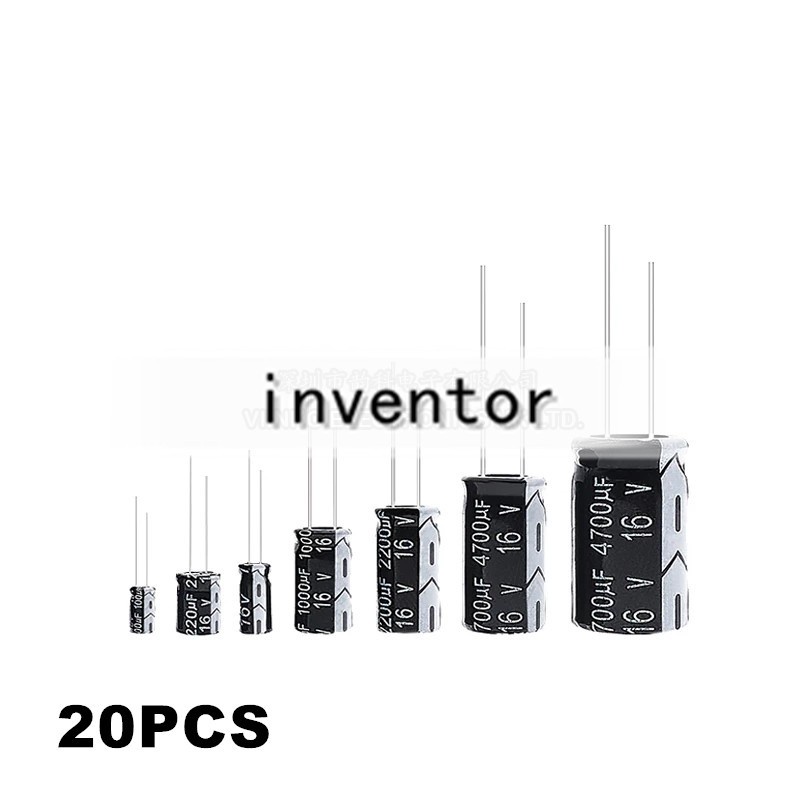 20 Chiếc 16V Nhôm Điện Phân Tụ 10UF 22UF 33UF 47UF 100UF 100UF 220UF 330UF