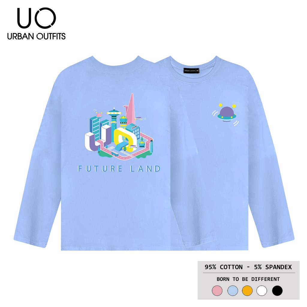 Áo Thun Tay Dài Nam Nữ Form Rộng URBAN OUTFITS In Future Land TDO18 100 cotton 4 Chiều | BigBuy360 - bigbuy360.vn
