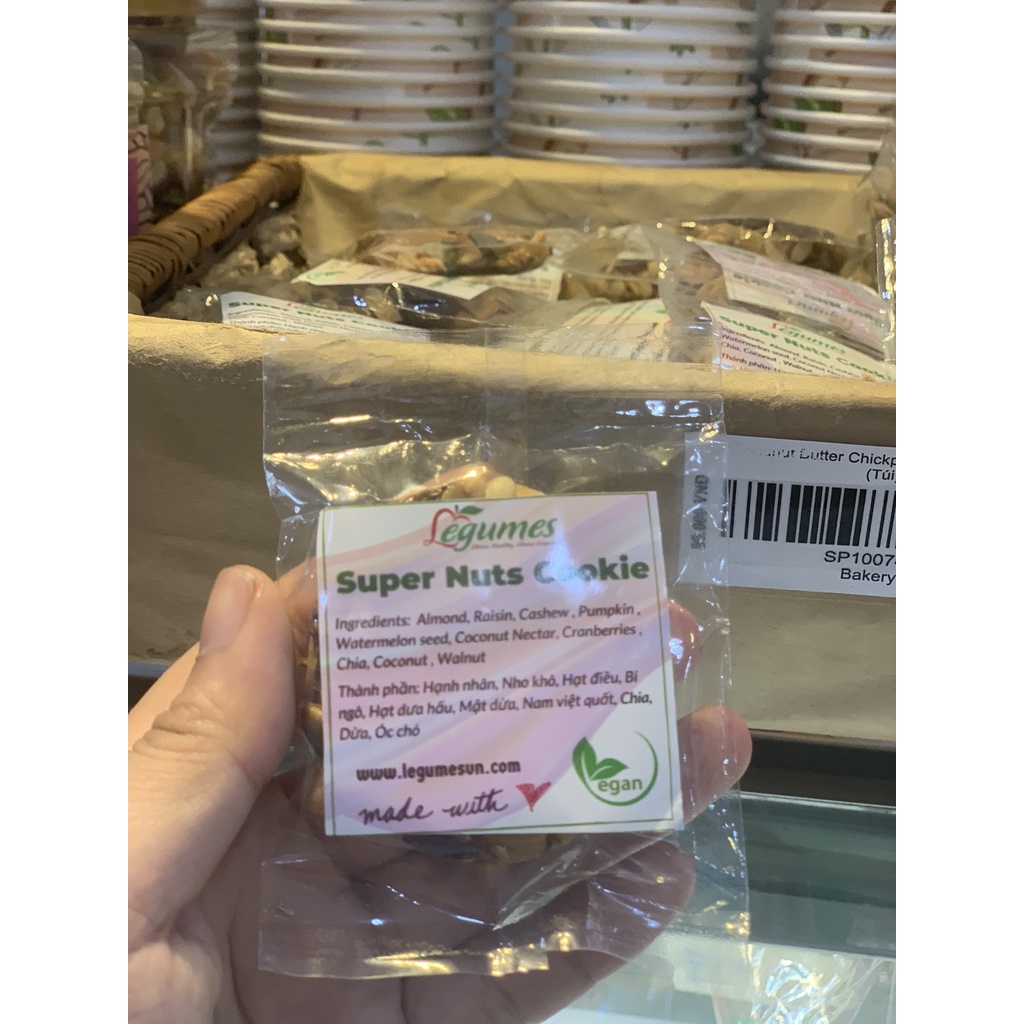 Bánh Cookie hạt nguyên chất thuần chay, không đường, không bột mì - Vegan Mixed Nuts Cookie by Légumes Vietnam