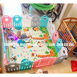 Quây cũi nhựa Hàn Quốc 18 miếng 2mx2m, Ảnh thật Hàng sẵn, tặng quà 350k