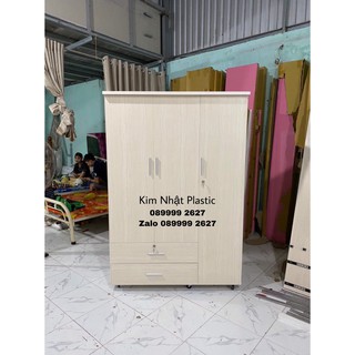 Tủ quần áo 3 cánh gỗ sồi trơn FREESHIP