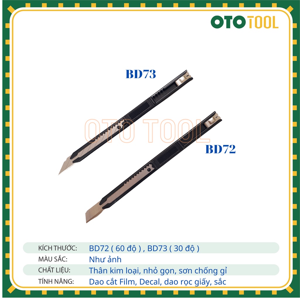 Dụng cụ cạo keo dán phim cách nhiệt kính xe ô tô lưỡi kim loại dài OTO TOOL BD73 , BD72 Razor Blade