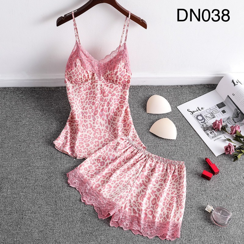 DN038-bộ lụa quảng châu hoạ tiết beo(tặng kèm mút ngực) | BigBuy360 - bigbuy360.vn