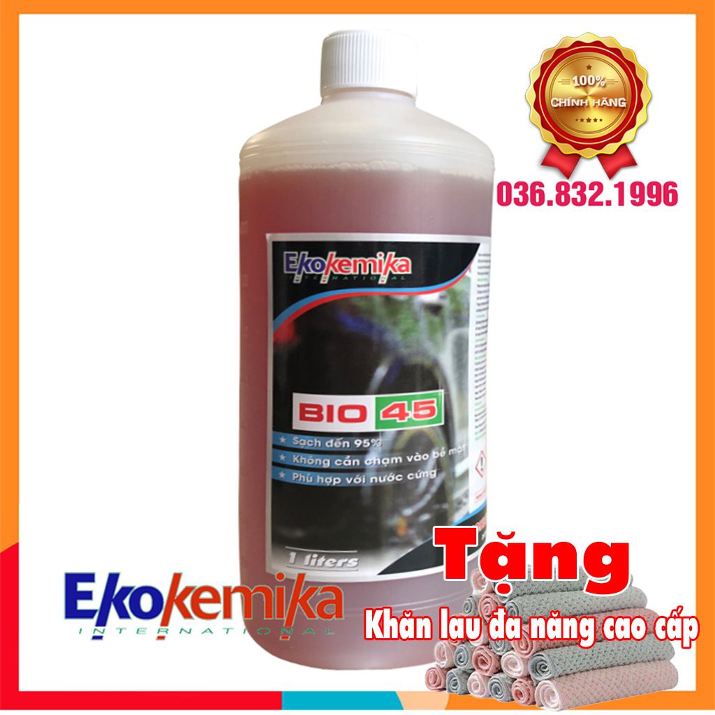 DUNG DỊCH RỬA XE KHÔNG CHẠM BIO 45 -1L TẶNG 1 KHĂN LAU ĐA NĂNG