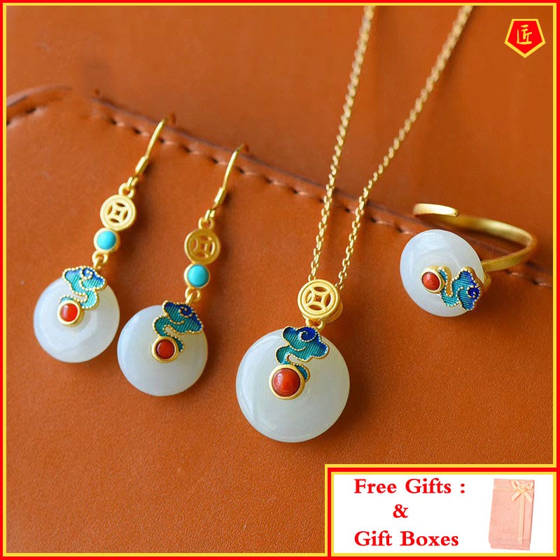 Vòng cổ/ nhẫn/ vòng tay/ bông tai đính đá ngọc bích cho nữ