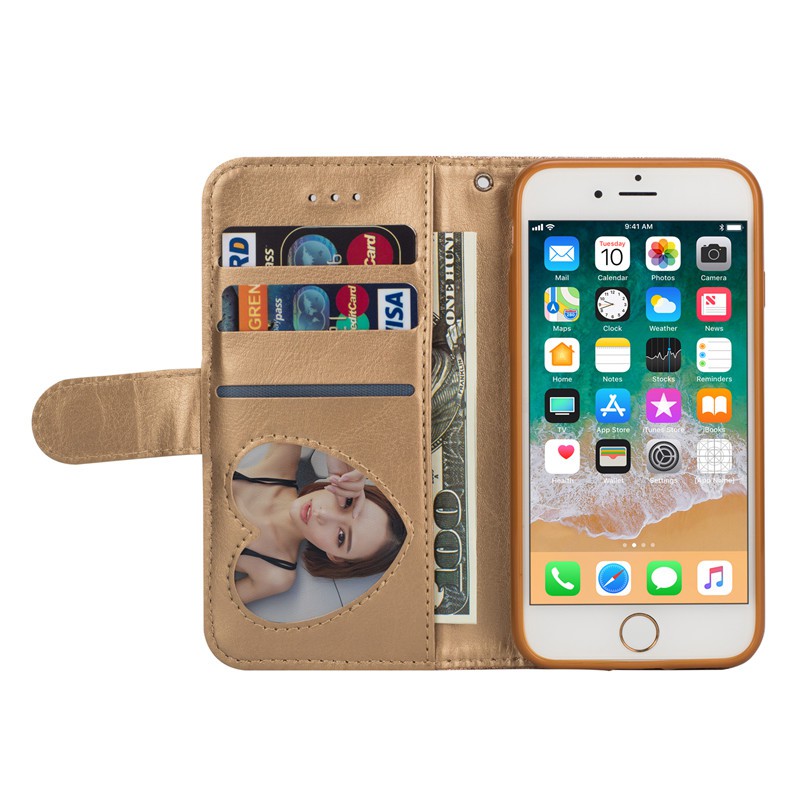 Bao da hình ví tiền lấp lánh có dây kéo cho điện thoại iPhone 6 6S 7 8 6S Plus 7 Plus 8 Plus | BigBuy360 - bigbuy360.vn