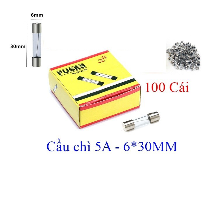 Cầu chì kiếng 6x30 5A - Bộ 10 cái