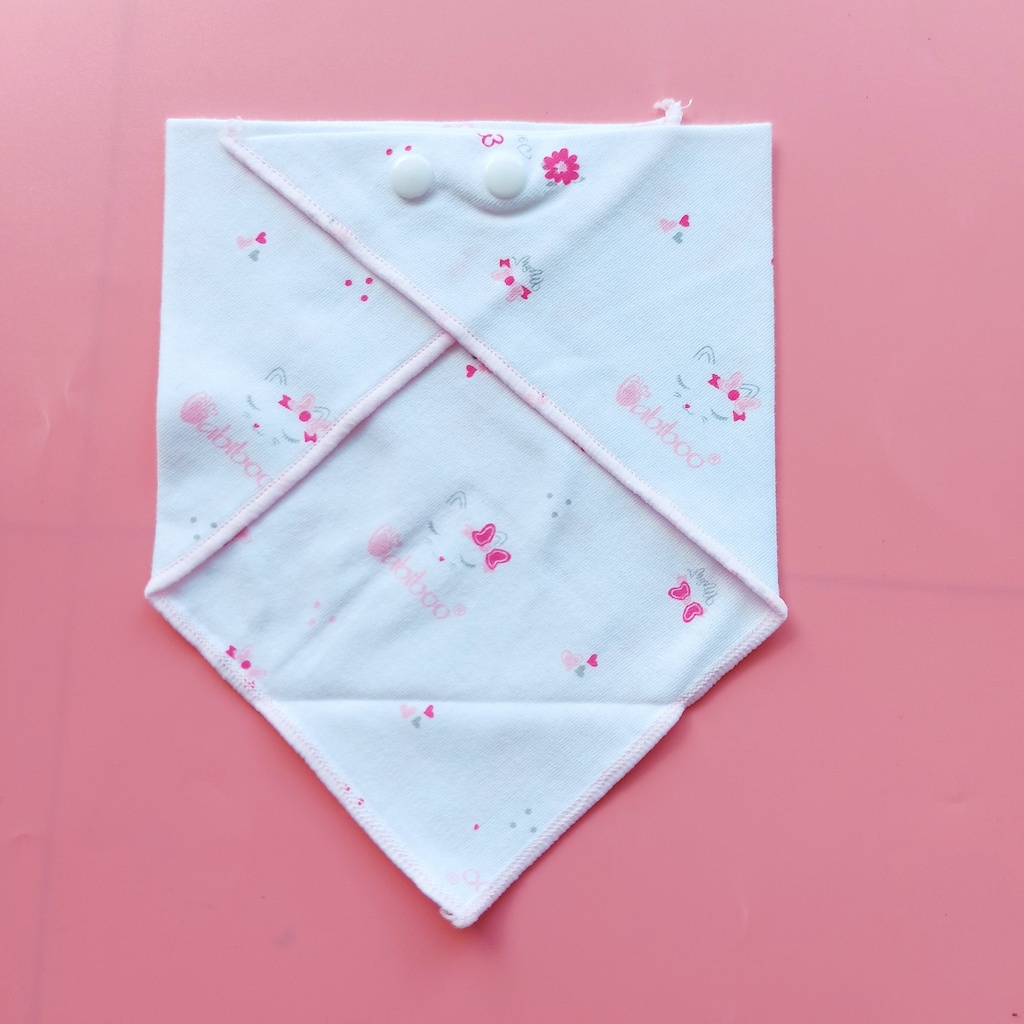 Khăn yếm cotton tam giác có cúc bấm họa tiết ngộ nghĩnh BABIBOO - BB136