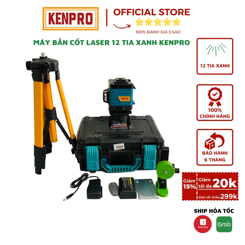 [Mã BMBAU300 giảm 10% đơn 499K] Máy Cân Bằng Laser KenPro 12 Tia Xanh Cân Mực Thăng Bằng Laser Bảo Hành 6 Tháng