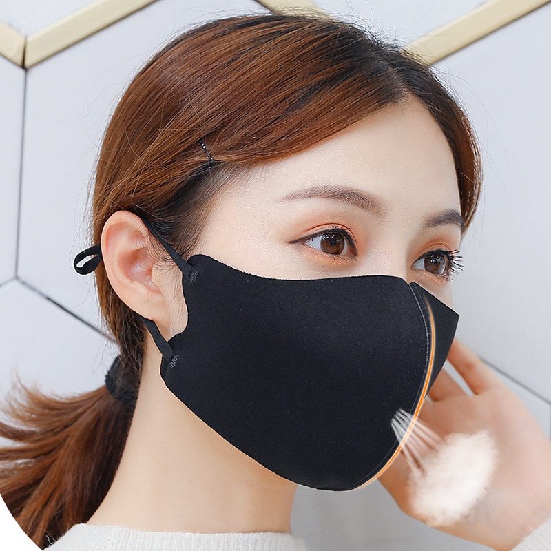 Khẩu Trang Ba Chiều Bằng Lụa Mát Chống Tia Cực Tím Chống Bụi Màu Sắc Đơn Giản Thời Trang Mùa Hè