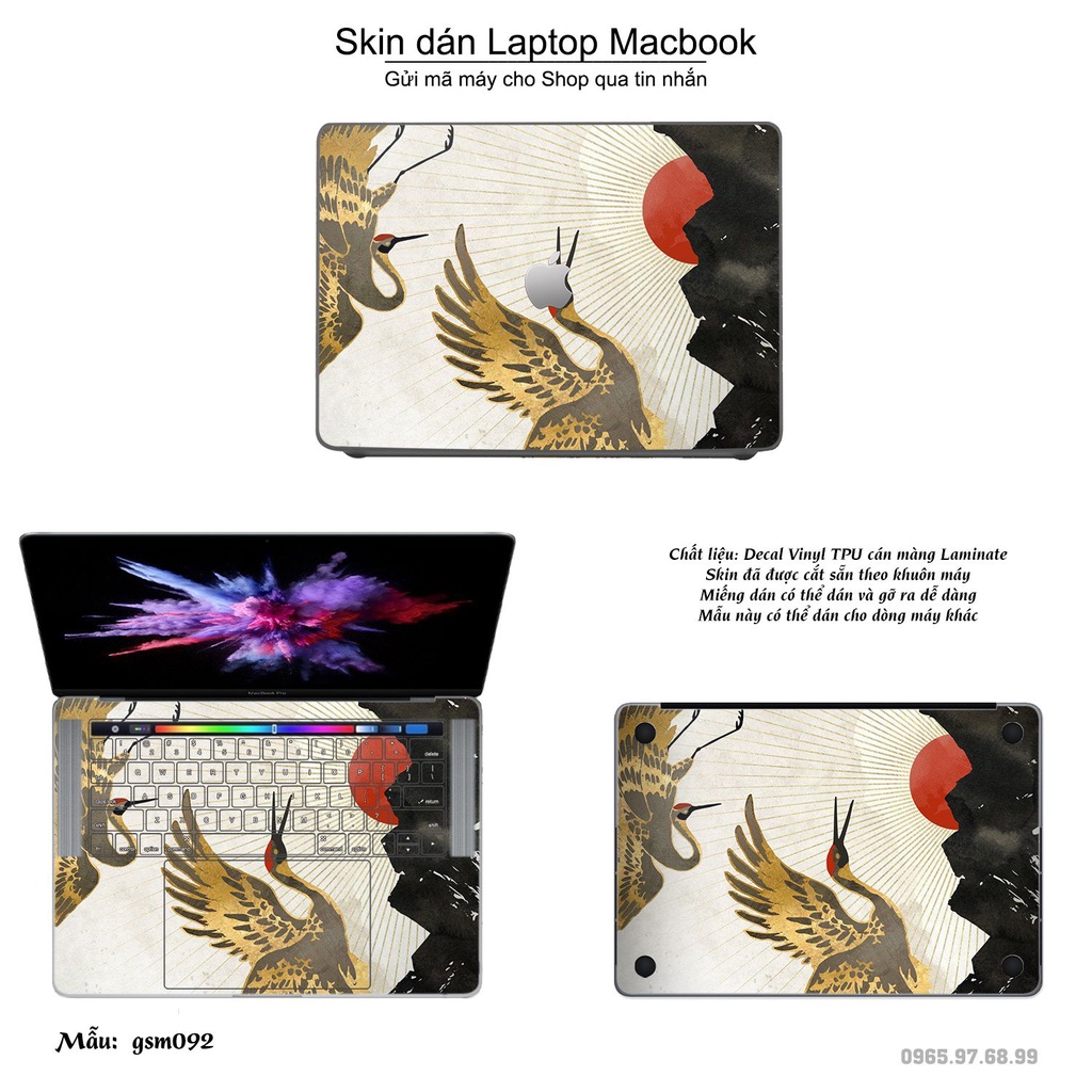 Skin dán Macbook mẫu giả sơn mài (đã cắt sẵn, inbox mã máy cho shop)