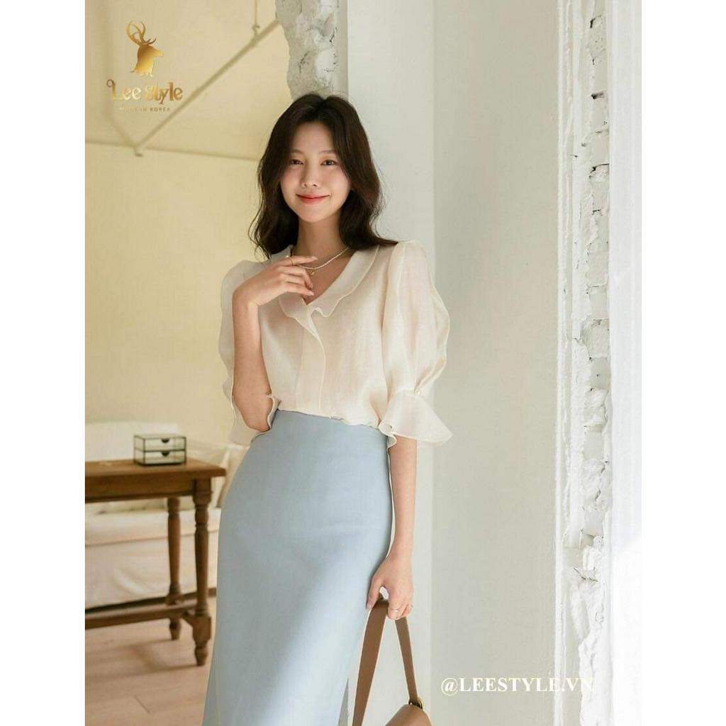 Áo voan tay lỡ có bèo công sở cho nàng 90kg bigsize  NQ523