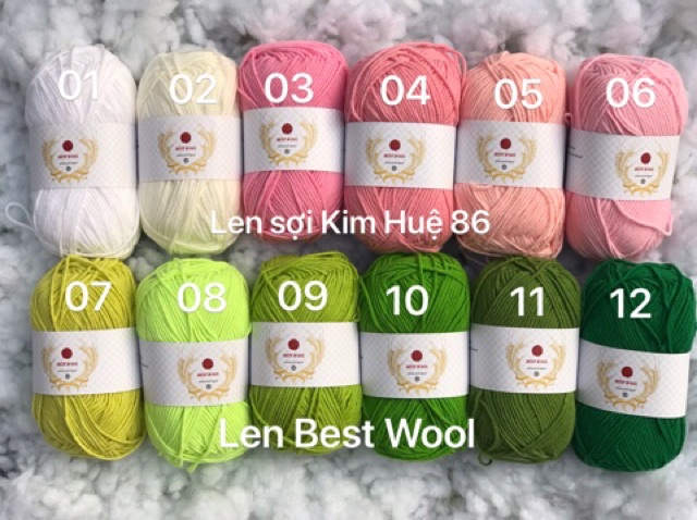 Len Best Wool cuộn 50g ( từ màu 41 đến 54)