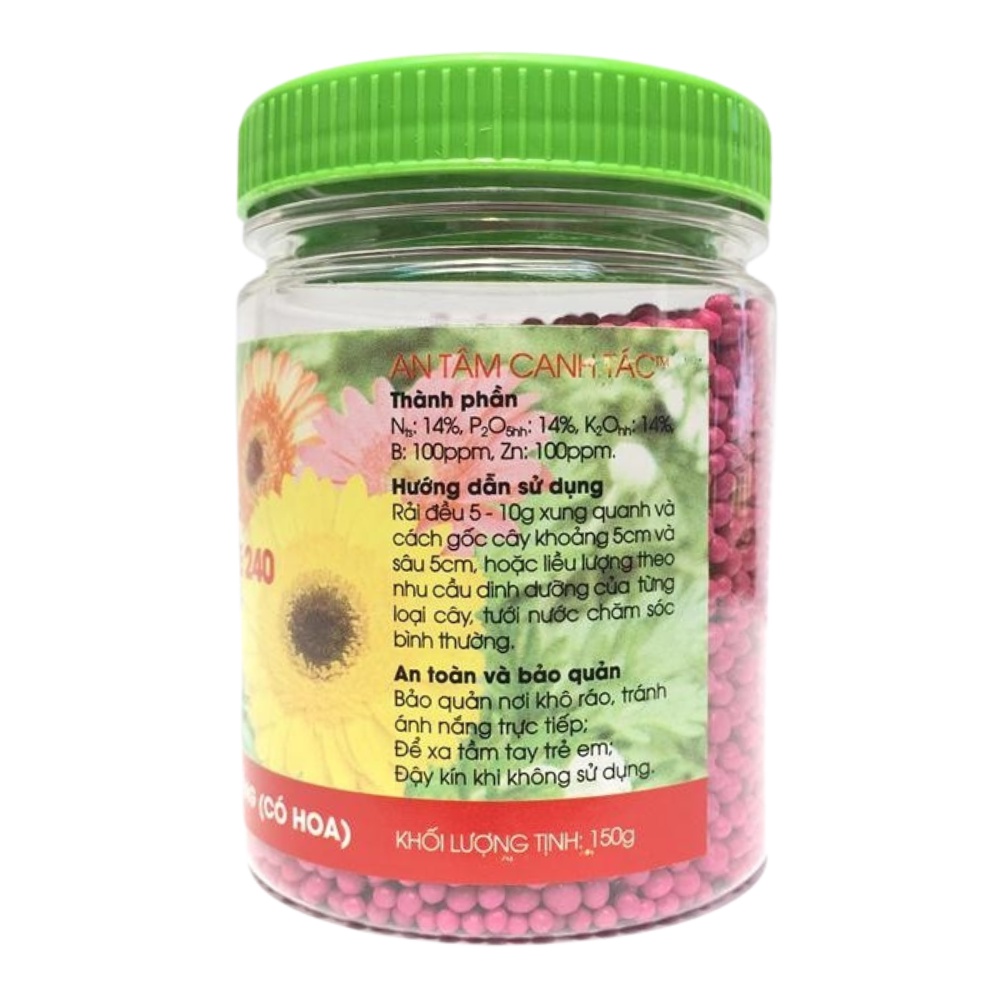 Phân Tan Chậm Rynan NPK 14-14-14 + TE Chuyên Dùng Cho Các Loại Cây Kiểng Có Hoa - Hộp 150g