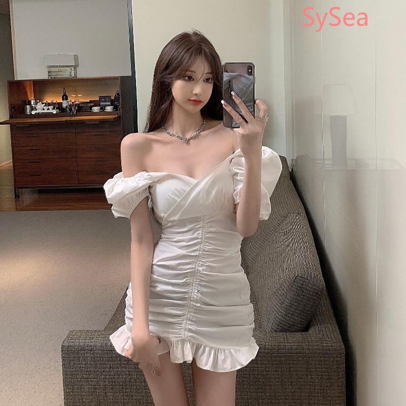 Đầm Trễ Vai Tay Phồng Thời Trang Mùa Hè Quyến Rũ Cho Nữ