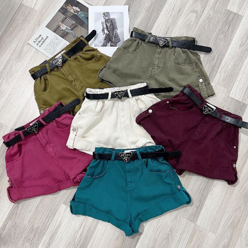 Quần sooc jeans kèm đai hàng QCL1