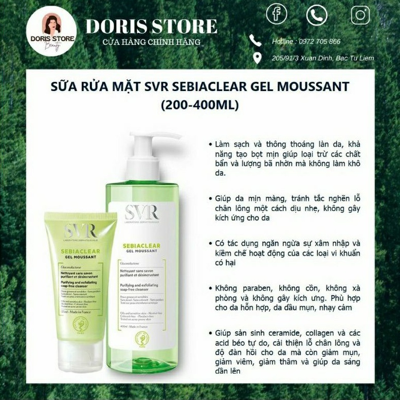 [200ml-400ml] Sữa rửa mặt SVR Sebiaclear Gel Moussant | BigBuy360 - bigbuy360.vn