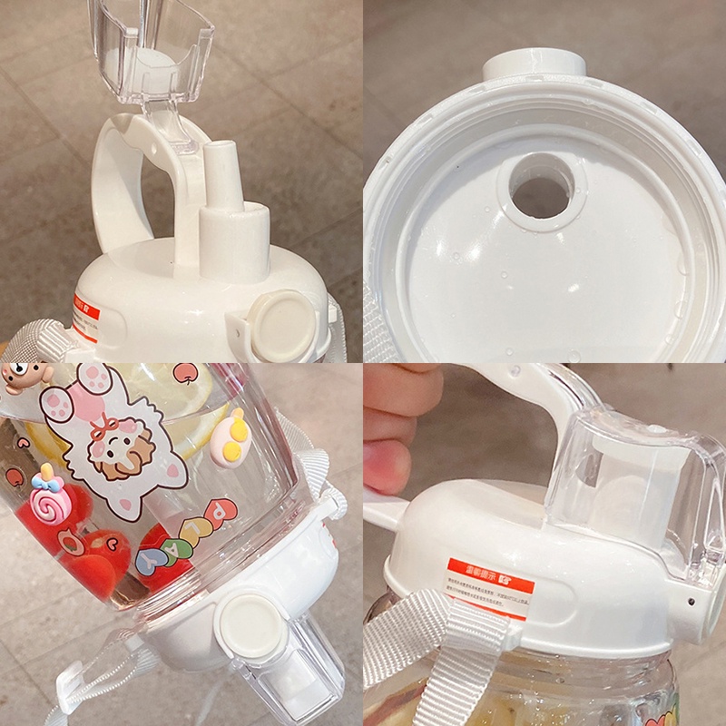 Bình uống nước Nafena cỡ lớn kiểu dáng xinh xắn phong cách mùa hè cho bé