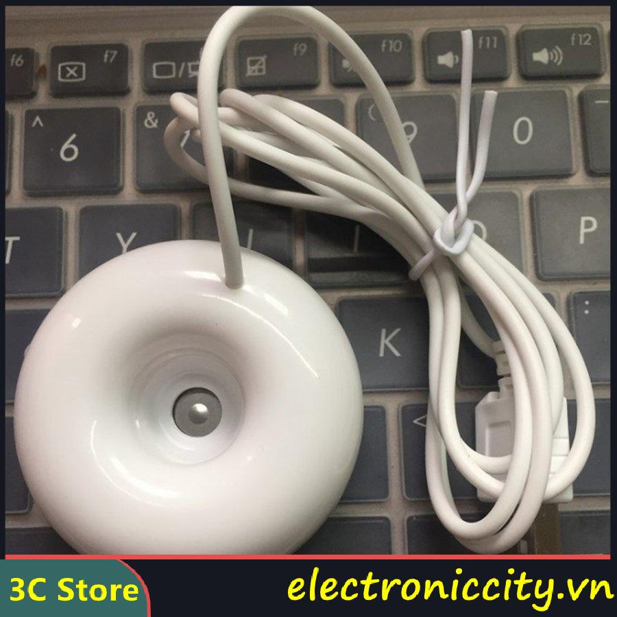 1 máy phun sương tạo độ ẩm mini hình bánh donut sạc USB