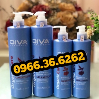 {CHÍNH HÃNG} Combo 2 lọ dầu gội xả DIVA 750ml- phục hồi tóc hư tổn