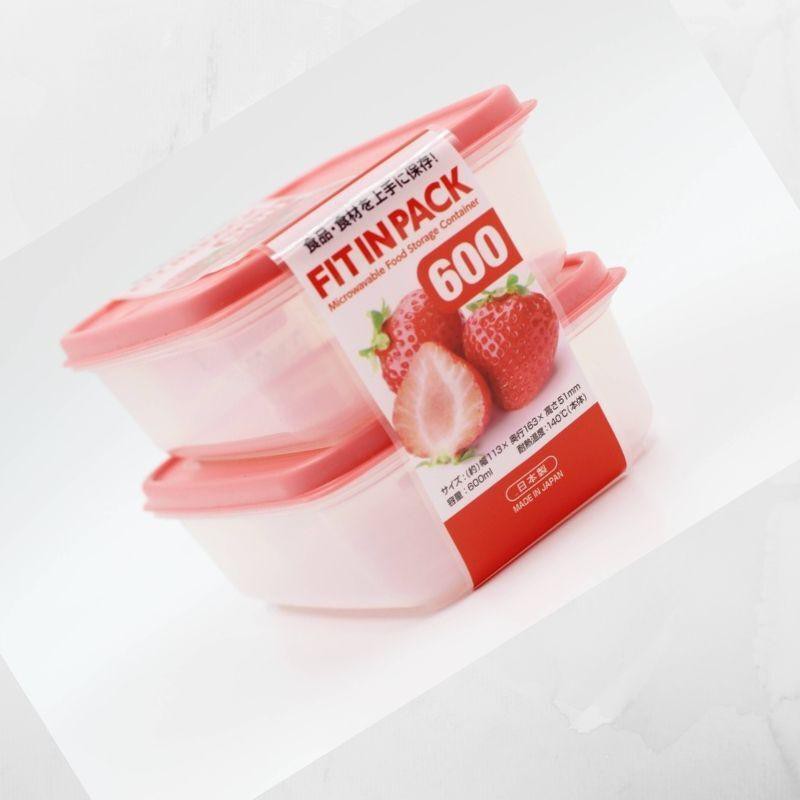 Set 2 hộp nhựa chịu nhiệt Sanada 600ml HỒNG - KONNI39 SƠN HÒA