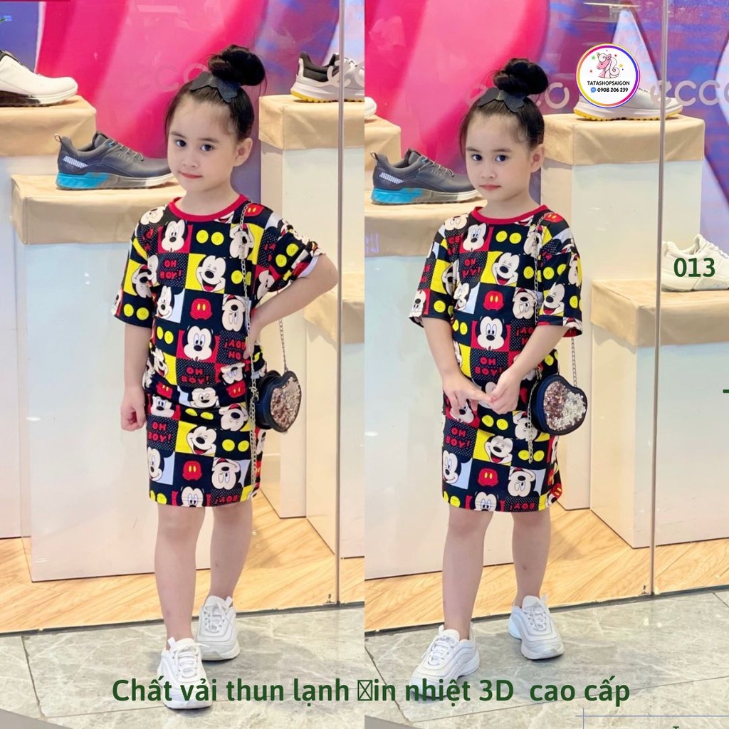 023 Đầm suông thun lạnh in 3D mềm mát chuẩn hàng phom 20 đến 40kg