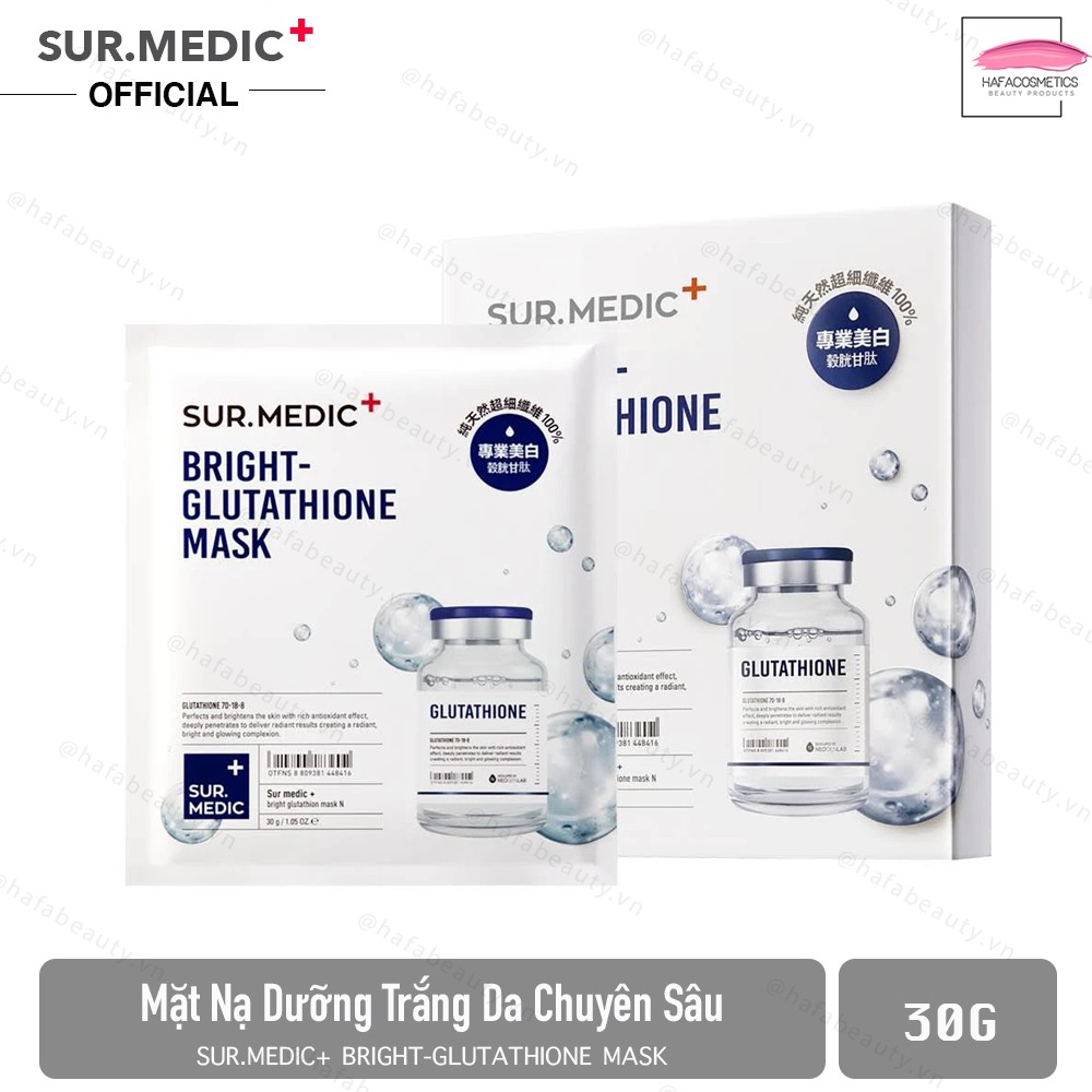 Mặt Nạ Dưỡng Trắng Da Chuyên Sâu Sur.Medic+ Bright Glutathione Mask 30g - HAFA BEAUTY