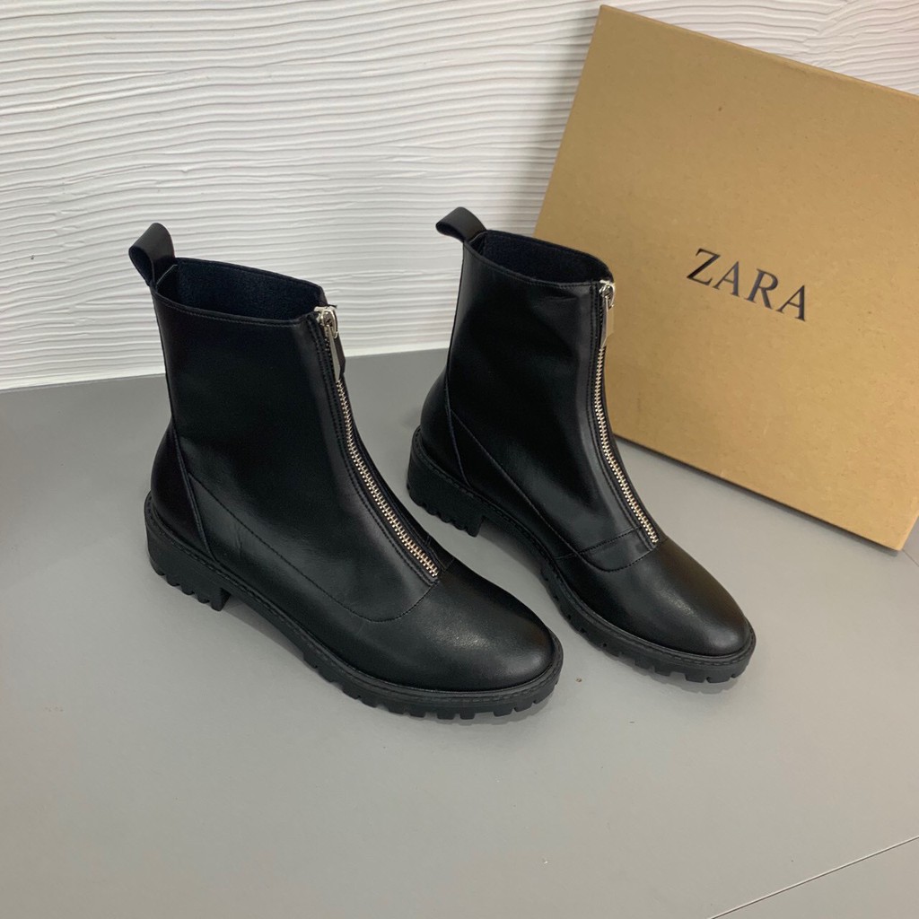 Giày Boot ZARA Kéo Khóa Trước Xuất Xịn