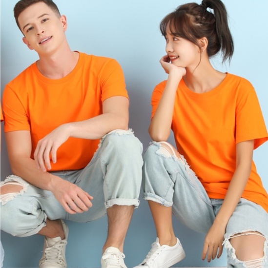 Áo thun trơn MÀU CAM -  Áo phông Nam Nữ cổ tròn chất liệu cotton, thấm hút mồ hôi, dễ phối đồ. Nhận IN theo yêu cầu