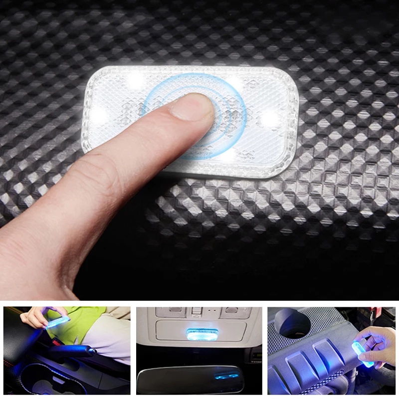 1 Bộ Đèn LED Mini Gắn Trần Xe Hơi Có Thể Sạc Lại Bằng Cổng USB