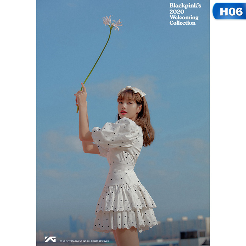 flowersqueen Áp phích treo tường họa tiết nhóm nhạc thần tượng Blackpink dễ thương