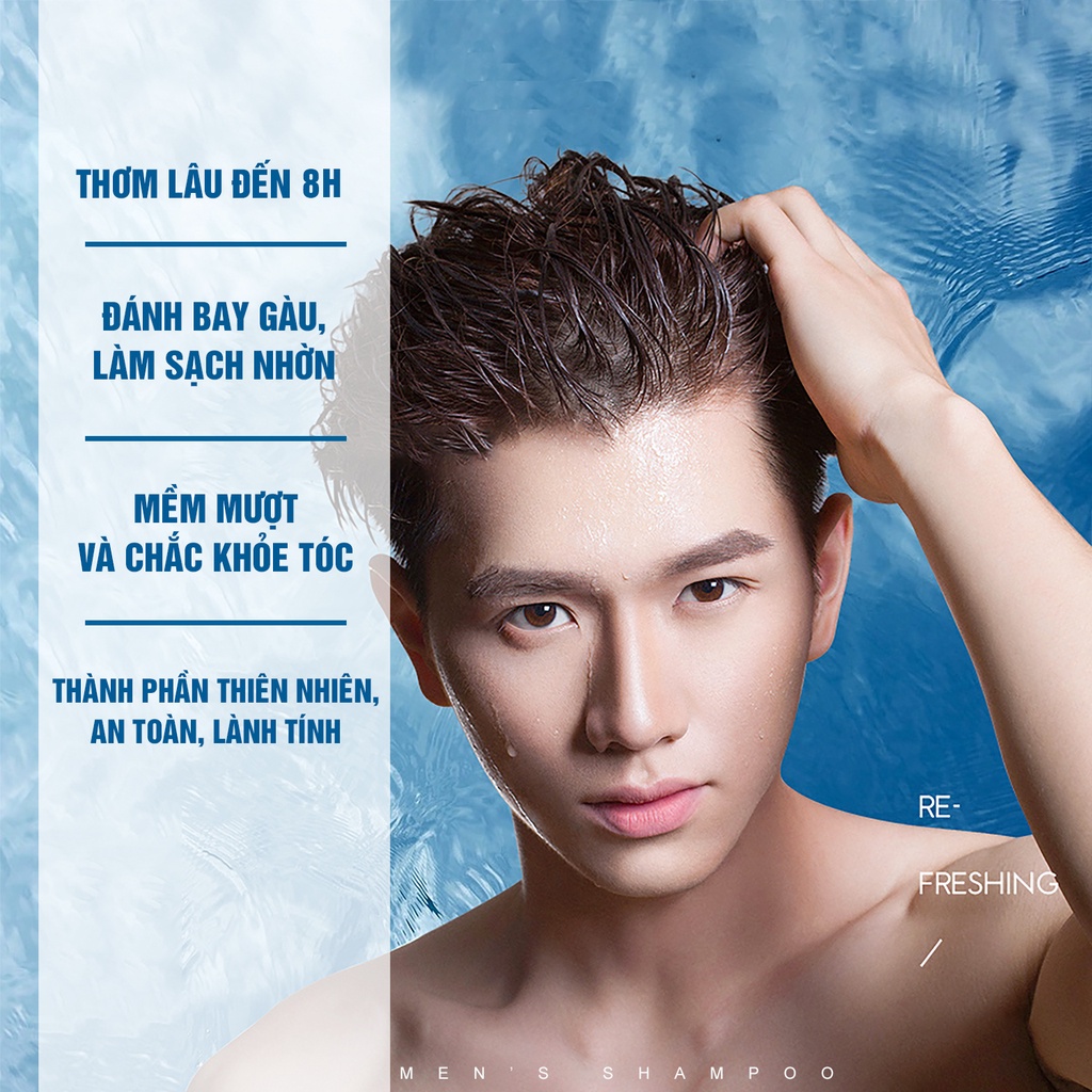 Dầu Gội Nam BLUEMAN Hương Nước Hoa Làm Sạch Gàu , Nuôi Dưỡng Tóc
