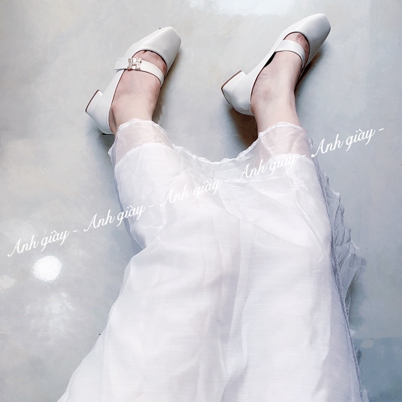 CG16 - Giày mũi vuông da lộn , da bóng quai ngang chữ đá gót vuông 3p hàng VN da mềm phù hợp đi chơi đi làm , du lịch