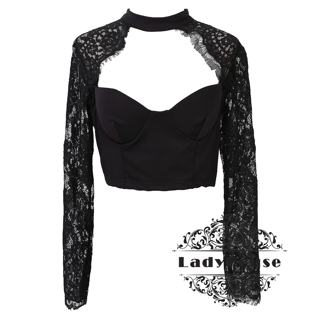 Áo Croptop tay dài nâng ngực thời trang dành cho nữ