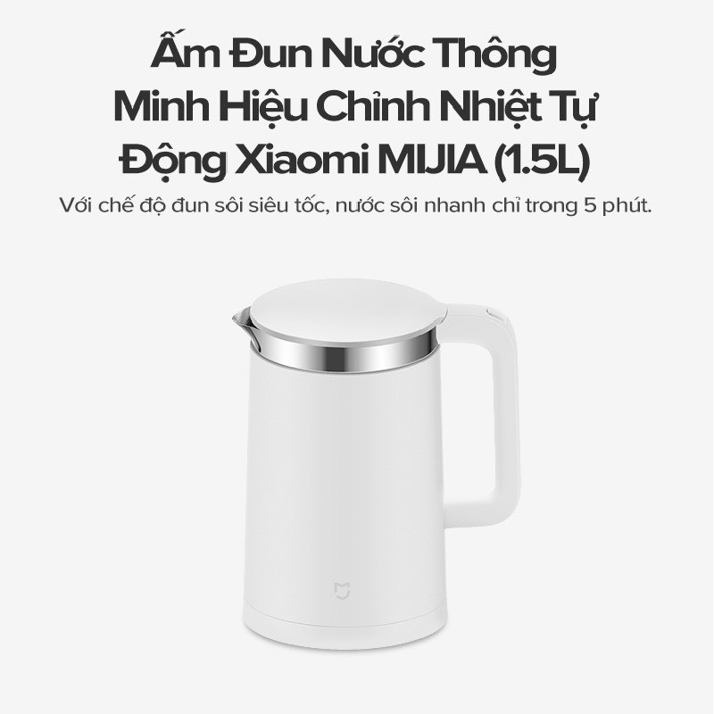 [Mã ELHADEV giảm 4% đơn 300K] Ấm Đun Nước Siêu Tốc Thông Minh Xiaomi (Phiên Bản Quốc Tế) | ZHF4012GL | Hàng Chính Hãng