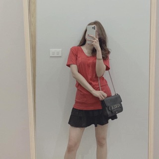 Áo cotton trơn màu, cổ tim, BSK