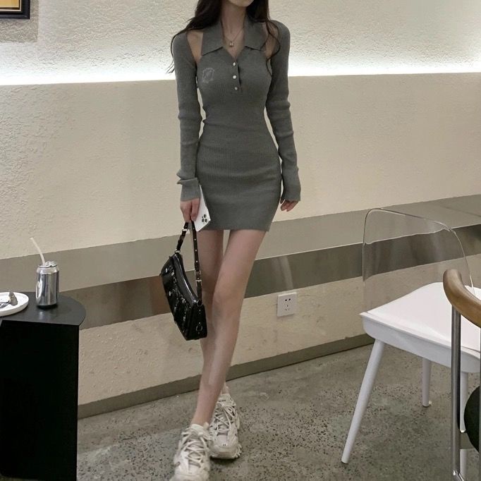 Bộ Đồ Hai Mảnh Áo Cardigan Ngắn Cổ POLO Cài Nút Phong Cách Trung Hoa 2022 Quyến Rũ Cho Nữ