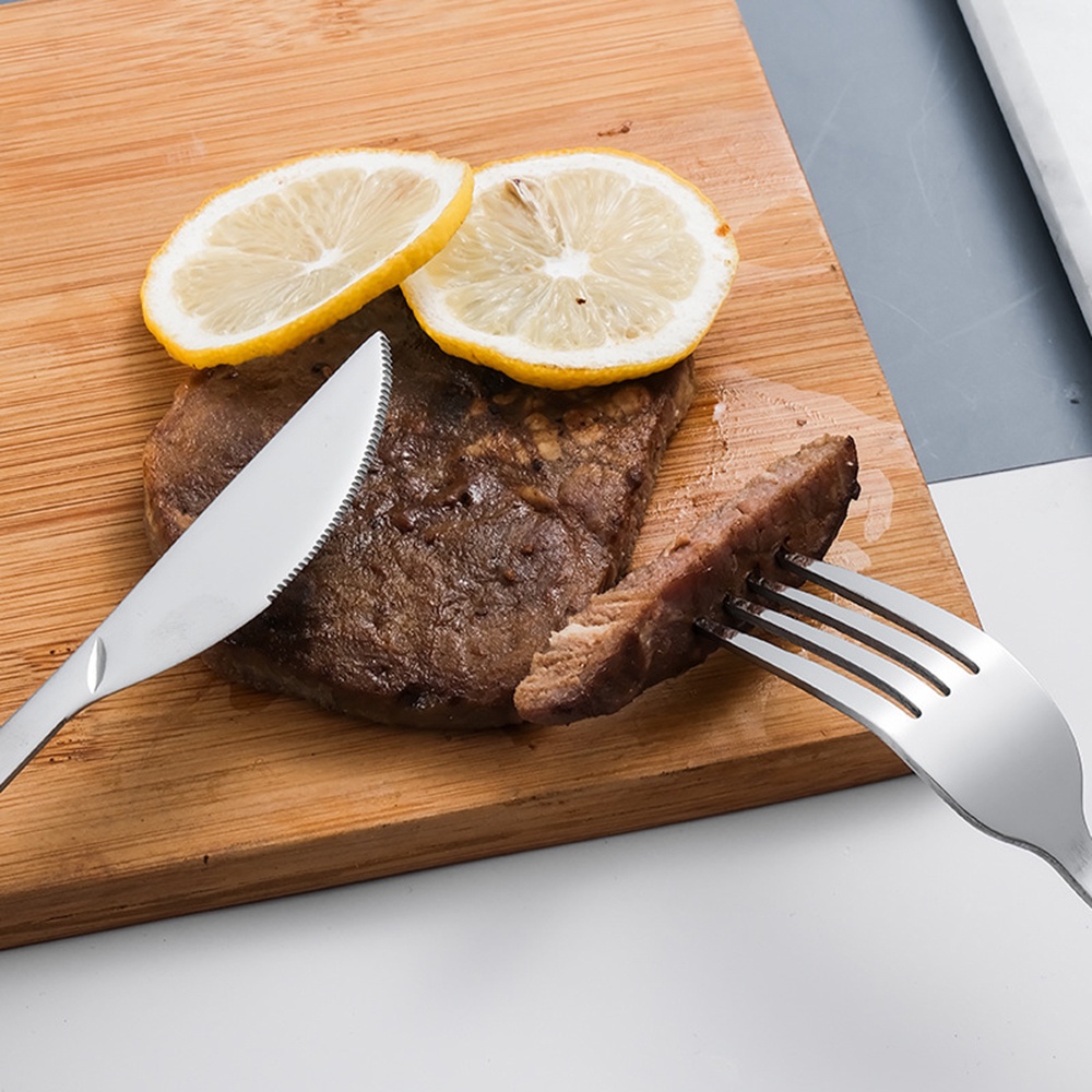 Bộ đồ ăn muỗng nĩa bằng thép không gỉ tay cầm gỗ tiện dụng