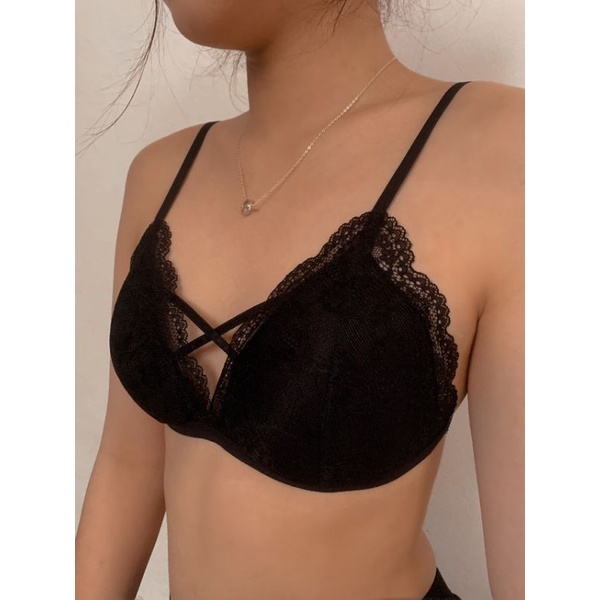 Lattice Front Lace Bralette | Áo lót ren dây chéo