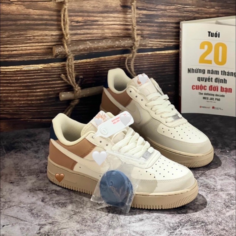 Giày Thể Thao MHSneakers Cổ Thấp - AF Màu CAFE Mới (hình thật)
