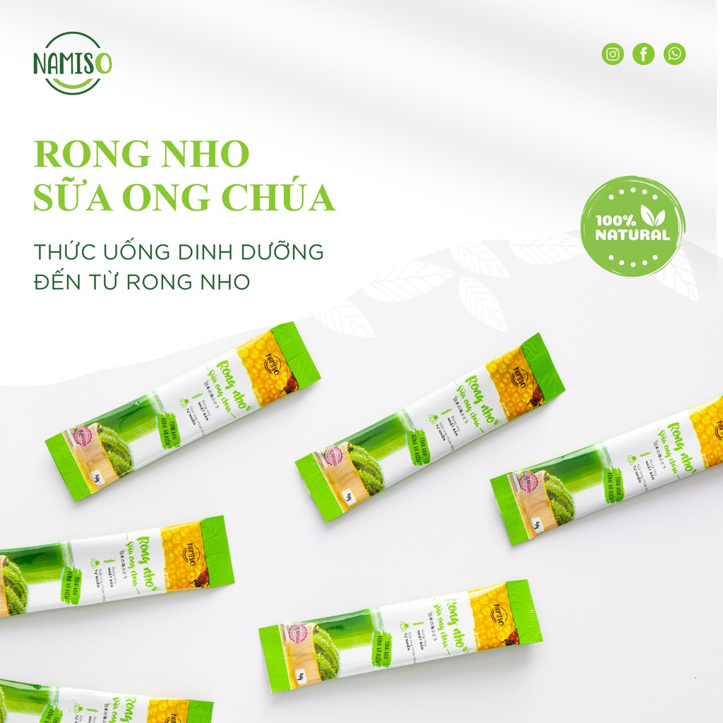 Rong nho sữa ong chúa Namiso 1 Gói Lẻ 4gr - Bột rong nho sữa ong chúa giúp tăng cường sức khỏe - đẹp da