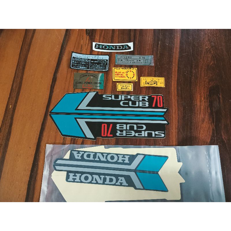 Trọn bộ tem Honda cup 86 màu xanh 70 3 lớp zin