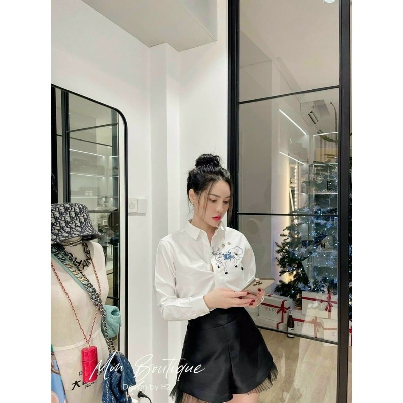 Áo sơ mi thêu trâu