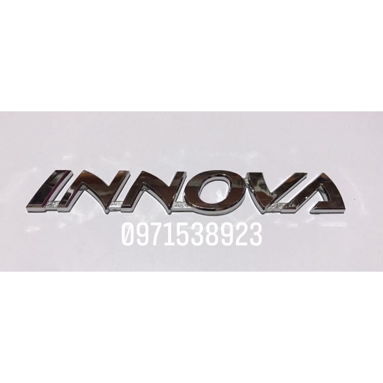 logo chữ nổi TOYOTA INNOVA 2.0 G E dán đuôi xe