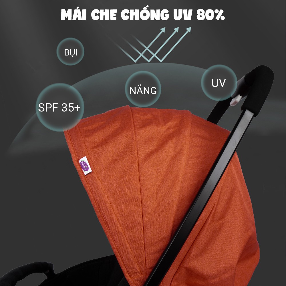 Xe đẩy aluminium  2 chiều cho bé sơ sinh tới 30kg chống tia UV - Mastela Premium T05S - siêu nhẹ 5.4kg- gập gọn