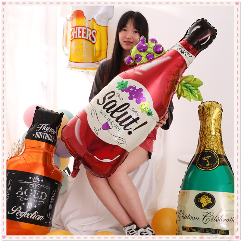 ♦ Trang Trí Tiệc - Bong Bóng ♦ 1 Bong Bóng Trang Trí Chai Rượu Sâm Panh