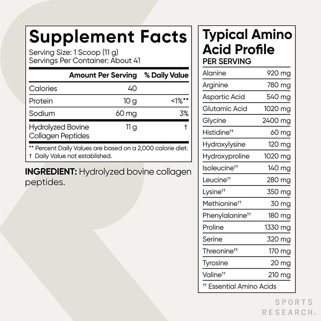 Collagen peptides thuỷ phân sports research 16oz 454g date 04.2026 mẫu mới nhất