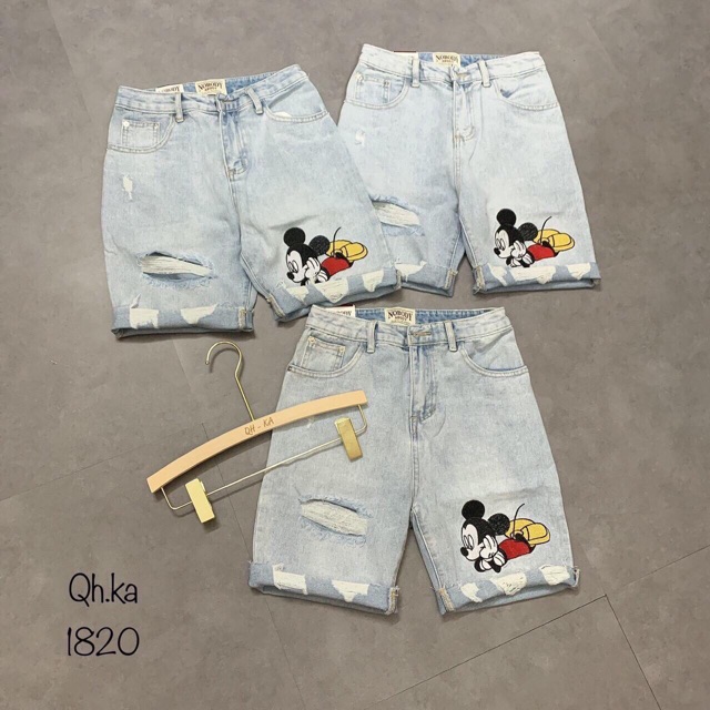 Quần bò ngố mickey