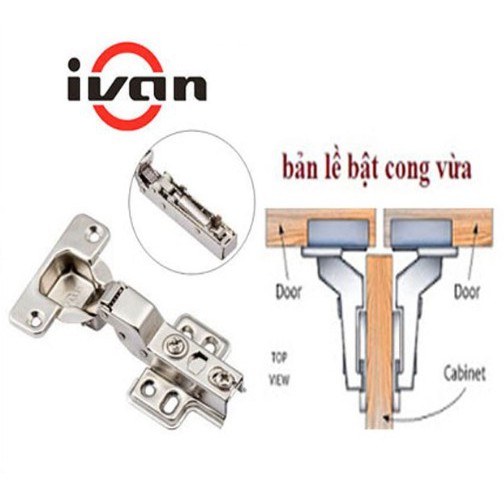 Bản lề bật hơi IVAN, giảm chấn, lắp nhanh dễ dàng