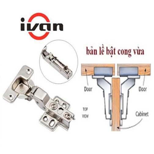 Bản lề bật hơi IVAN, giảm chấn, lắp nhanh dễ dàng (Cái)